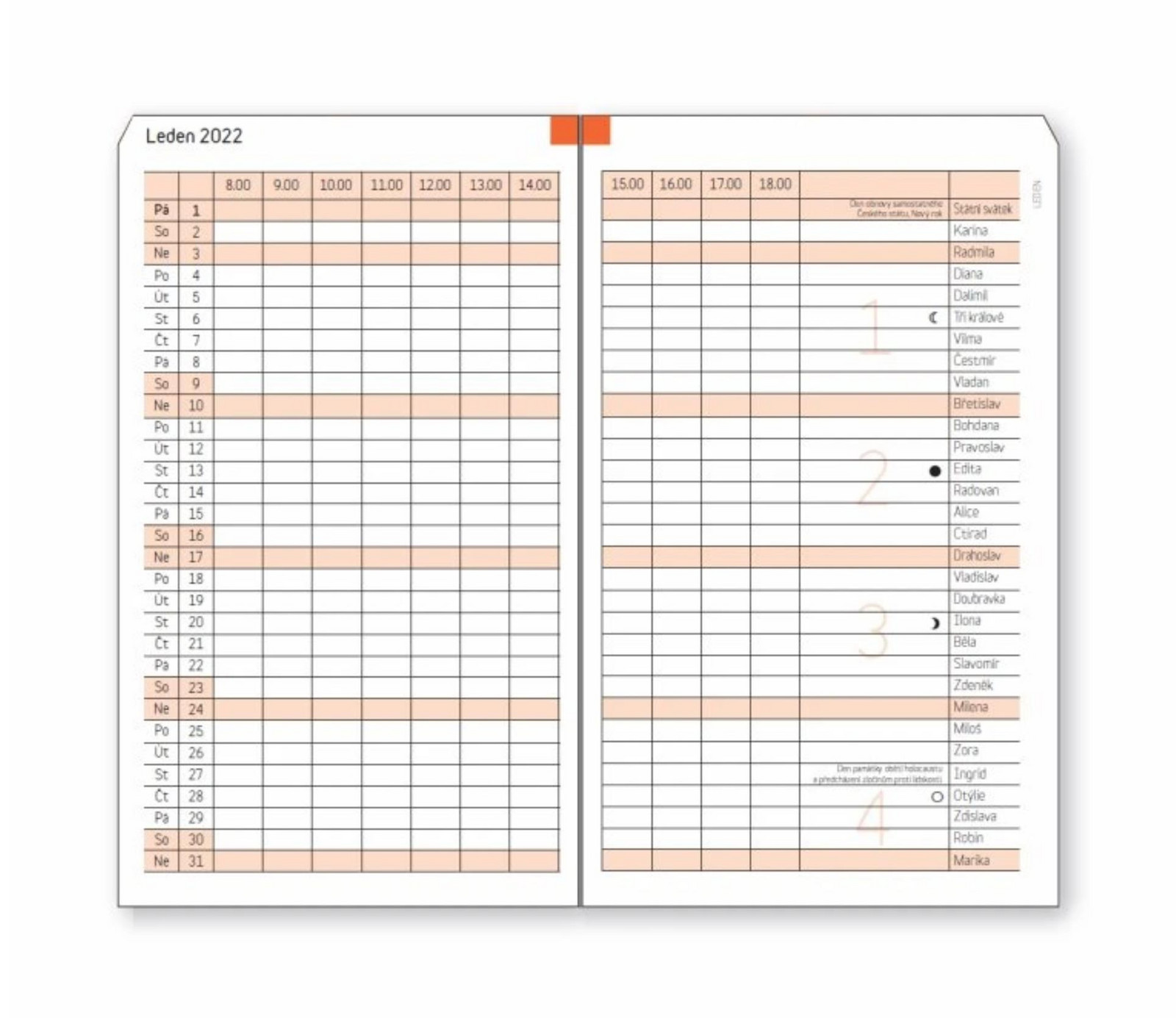 Formulář ADK, Měsíční diář - A5, 2025,13 listů