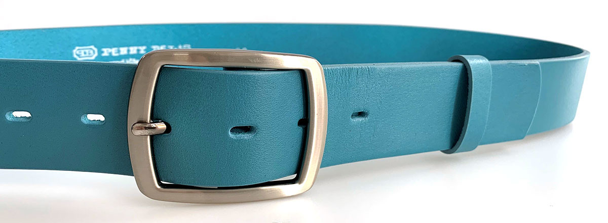 PENNY BELTS 4657 Dámský kožený opasek modrý 90cm