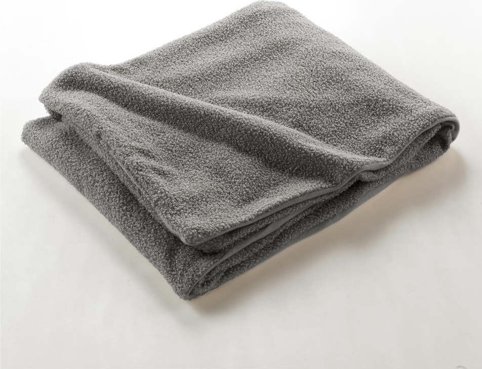 Šedá fleecová deka 125x150 cm Curly Wooly – douceur d'intérieur