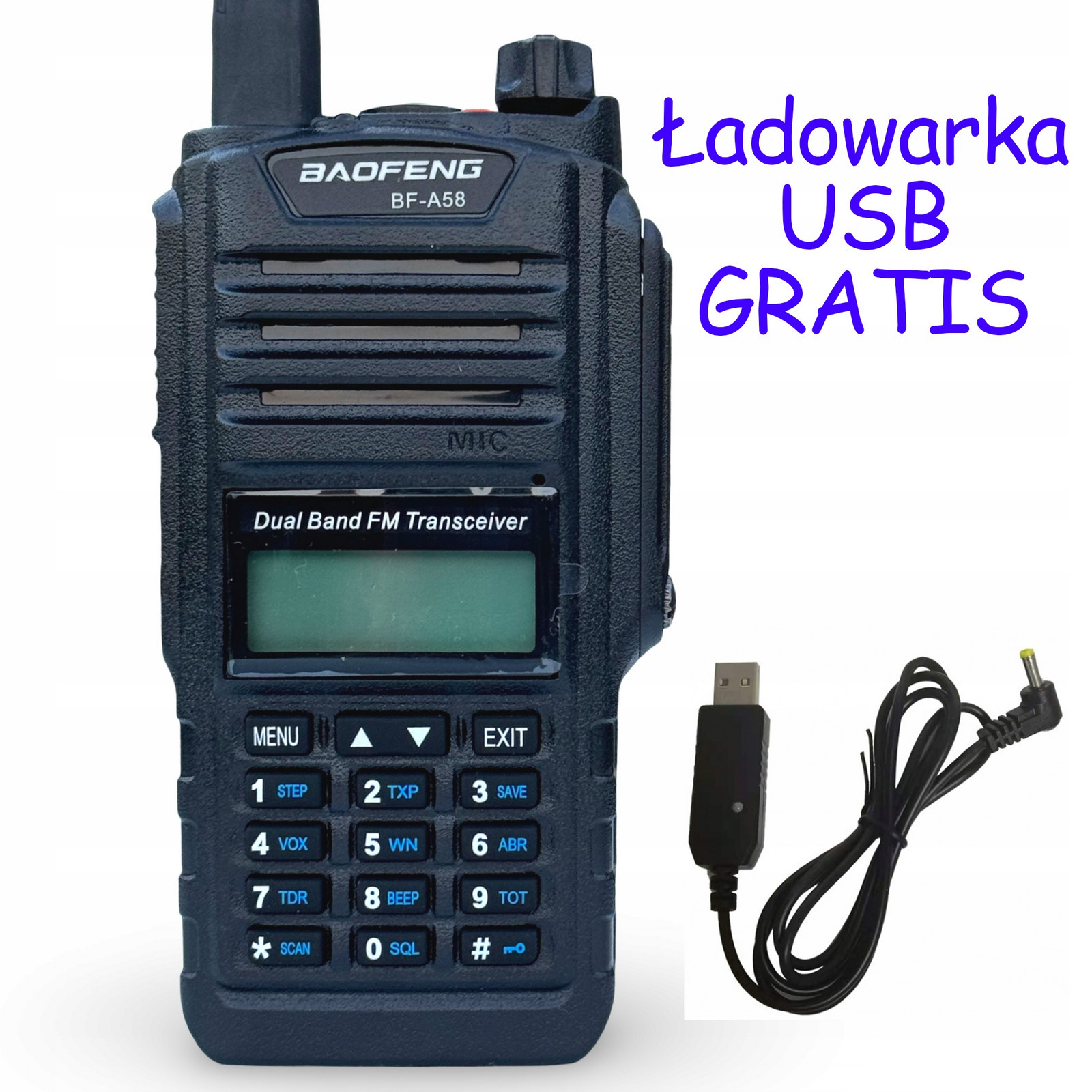 Baofeng A58 Radiostanice IP67 5W Vhf/uhf, 1800mAh ,led, Usb nabíječka Bonus