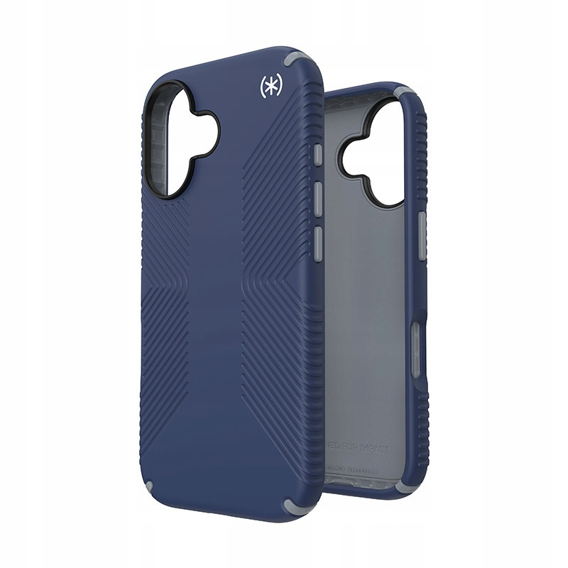 Speck Presidio2 Grip – Pouzdro iPhone 16 (pobřežní modrá prachově šedá bílá)