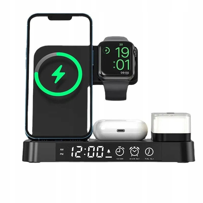 Bezdrátová Nabíjecí Stanice Pro Apple Iphone 4V1 Černá