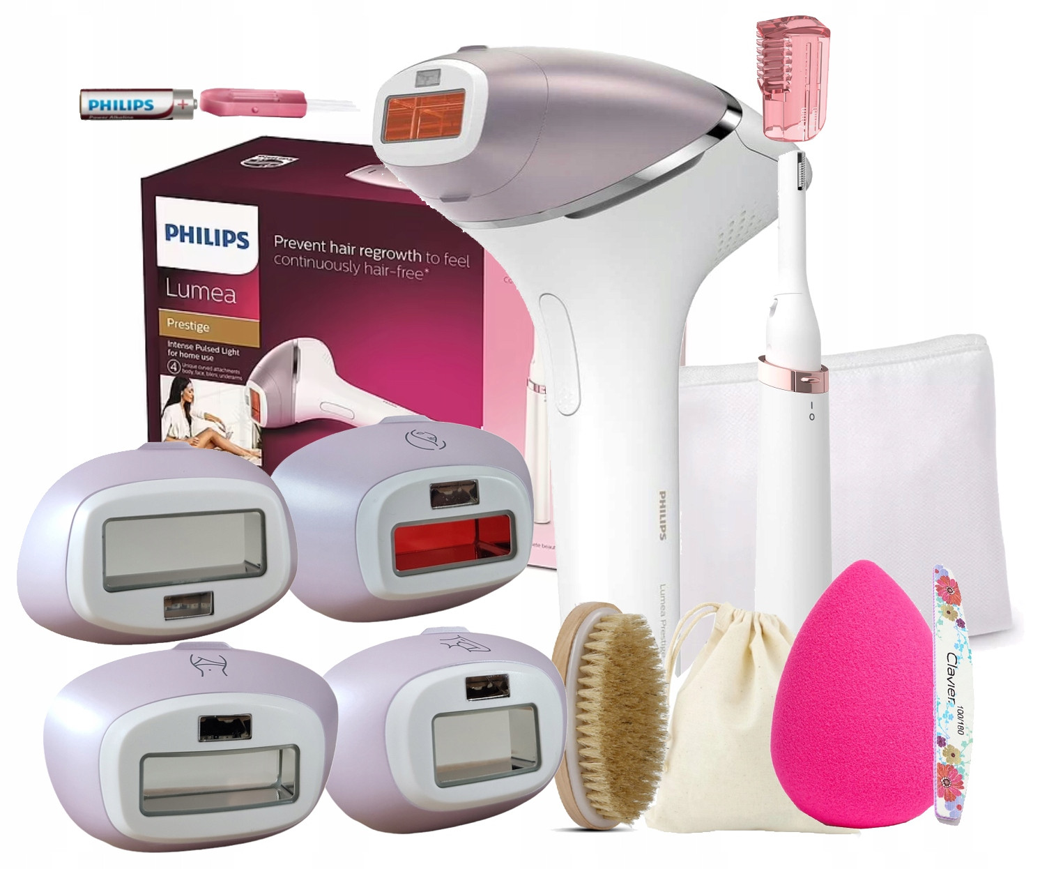 Sada Ipl epilátor Philips Lumea Prestige BRI949 4 Nástavce Doplňky