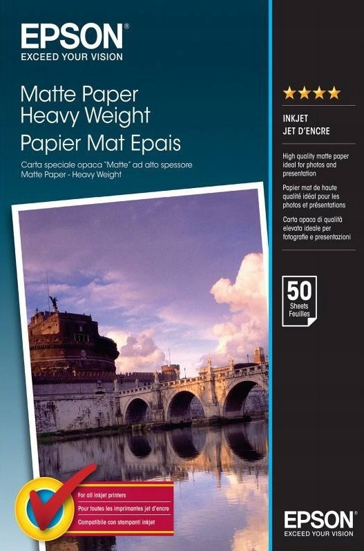 Epson Matte Paper Heavy Weight, Din A3, 167 g/m2, 50 listů C13S041261