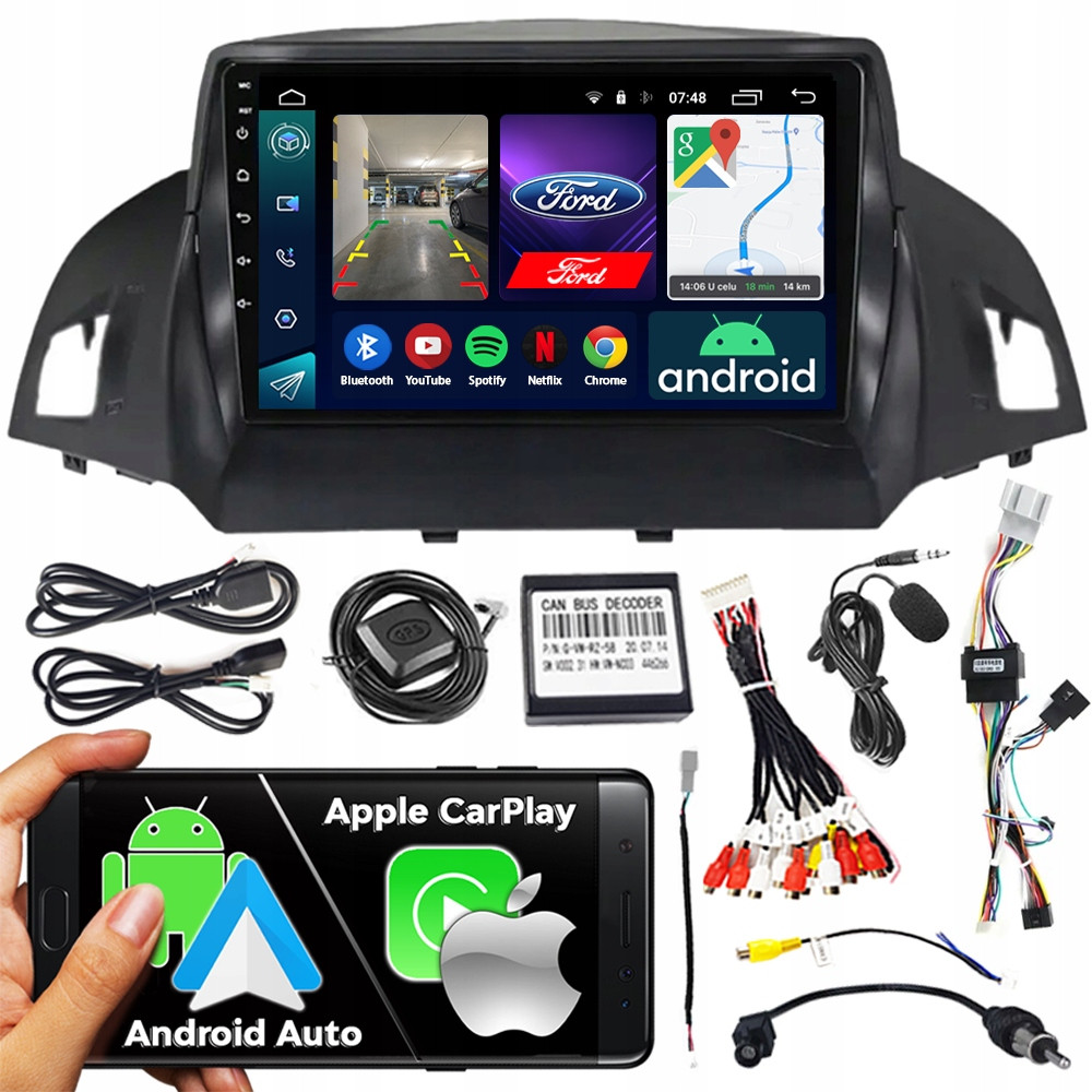 2DIN Ncs Autorádio RS-305 Ford Kuga 2 2012-2019 Android Navigace