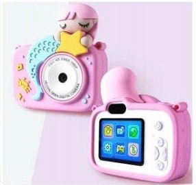 Dětský Digitální Fotoaparát Mořská Panna Růžová Selfie Hry Hudba 32GB Vodítko