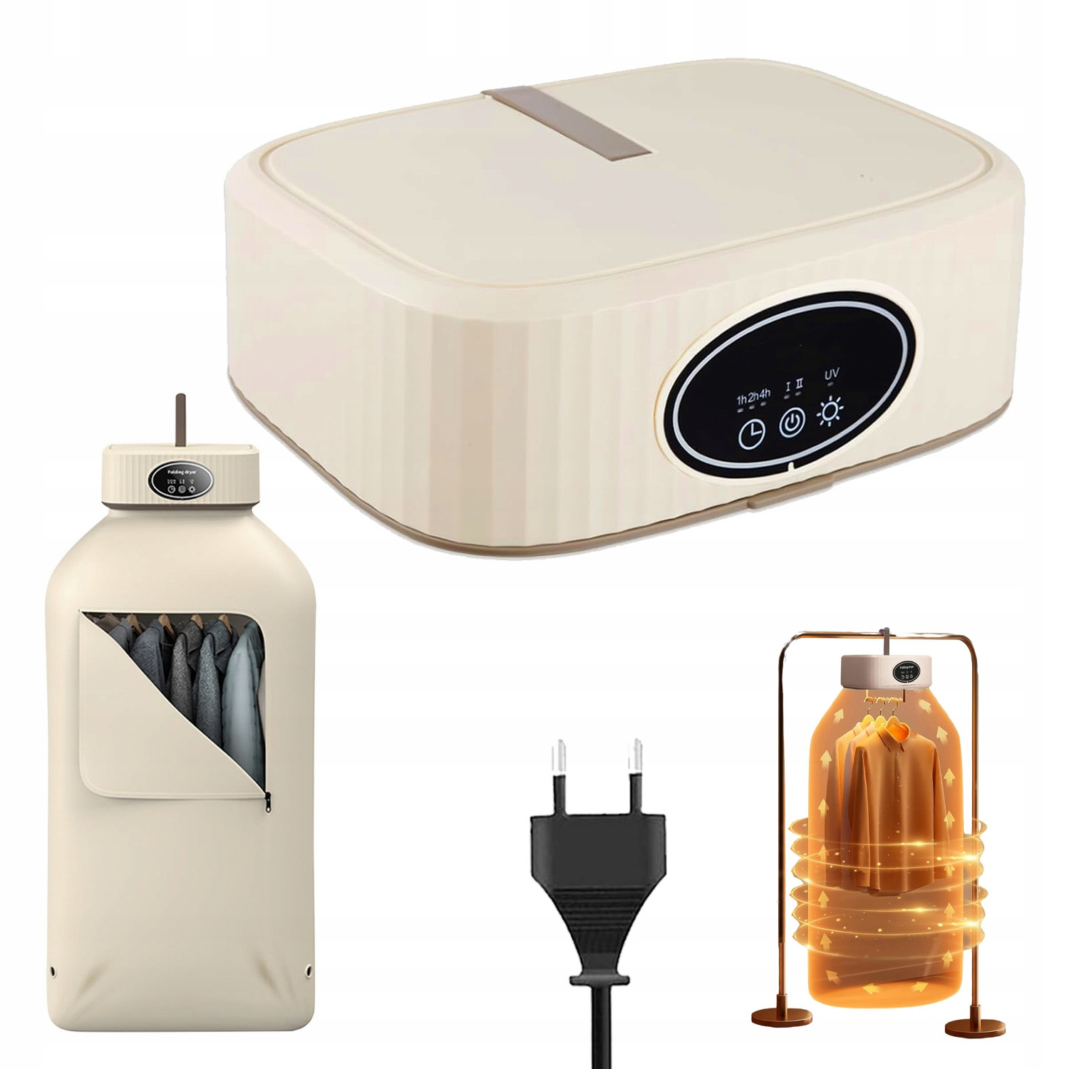 Skládací Sušák na oblečení 600W Se 3 režimy času Uv sterilizace