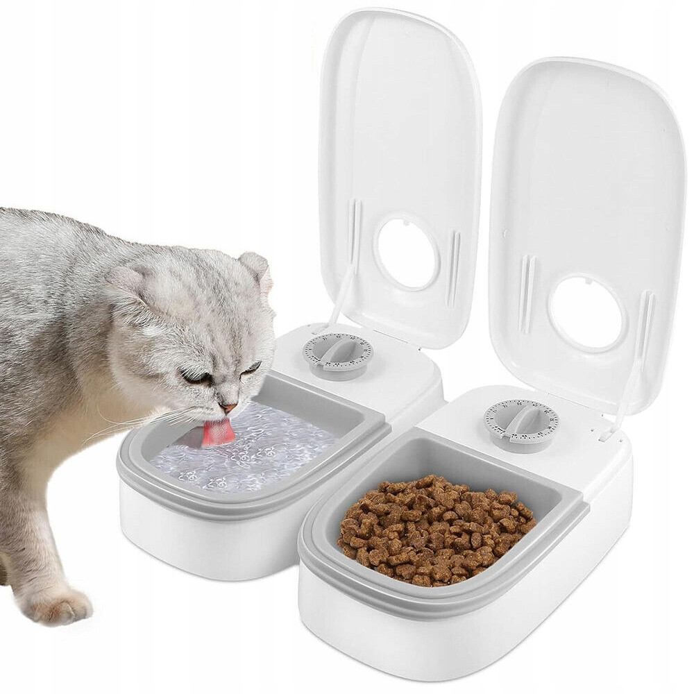 Podavač Dávkovač Automatický Na Krmivo Pro Kočky Psa Časovač Miska