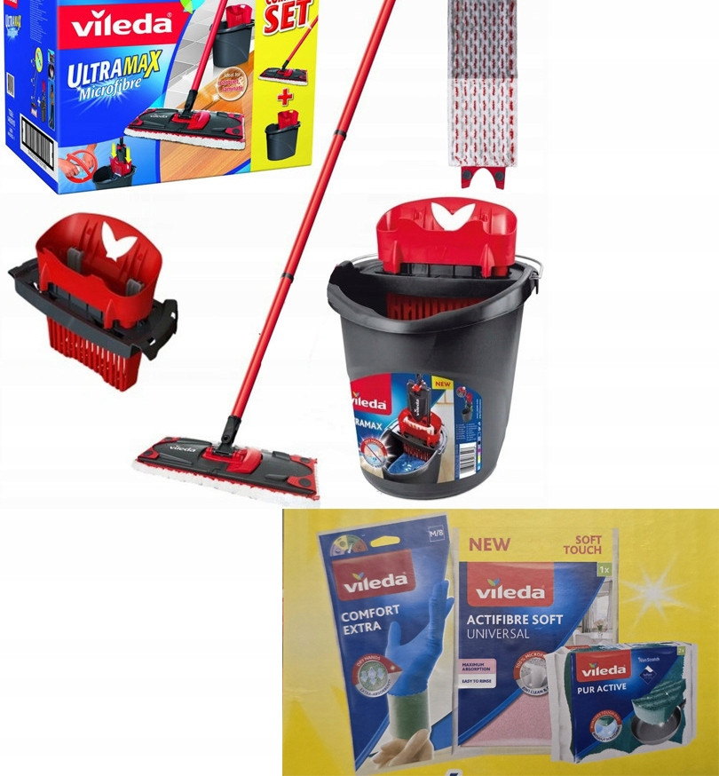 Kbelík plochý mop Vileda Ultramax 2in1 Mop Plochý 35 cm+ Bonus Vileda