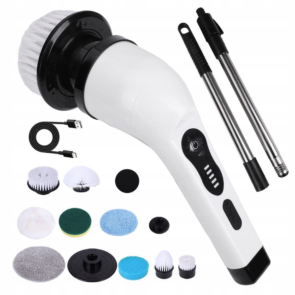 Elektrický čisticí kartáč s 9 Led hlavami Displej baterie