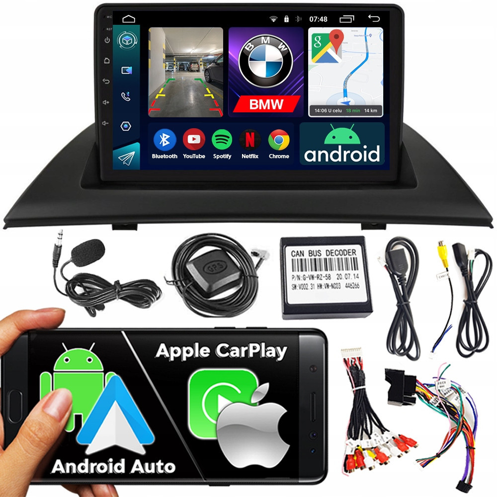 2DIN Ncs Autorádio RS-305 Bmw X3 E83 2003-2010 Android Bt Navigace