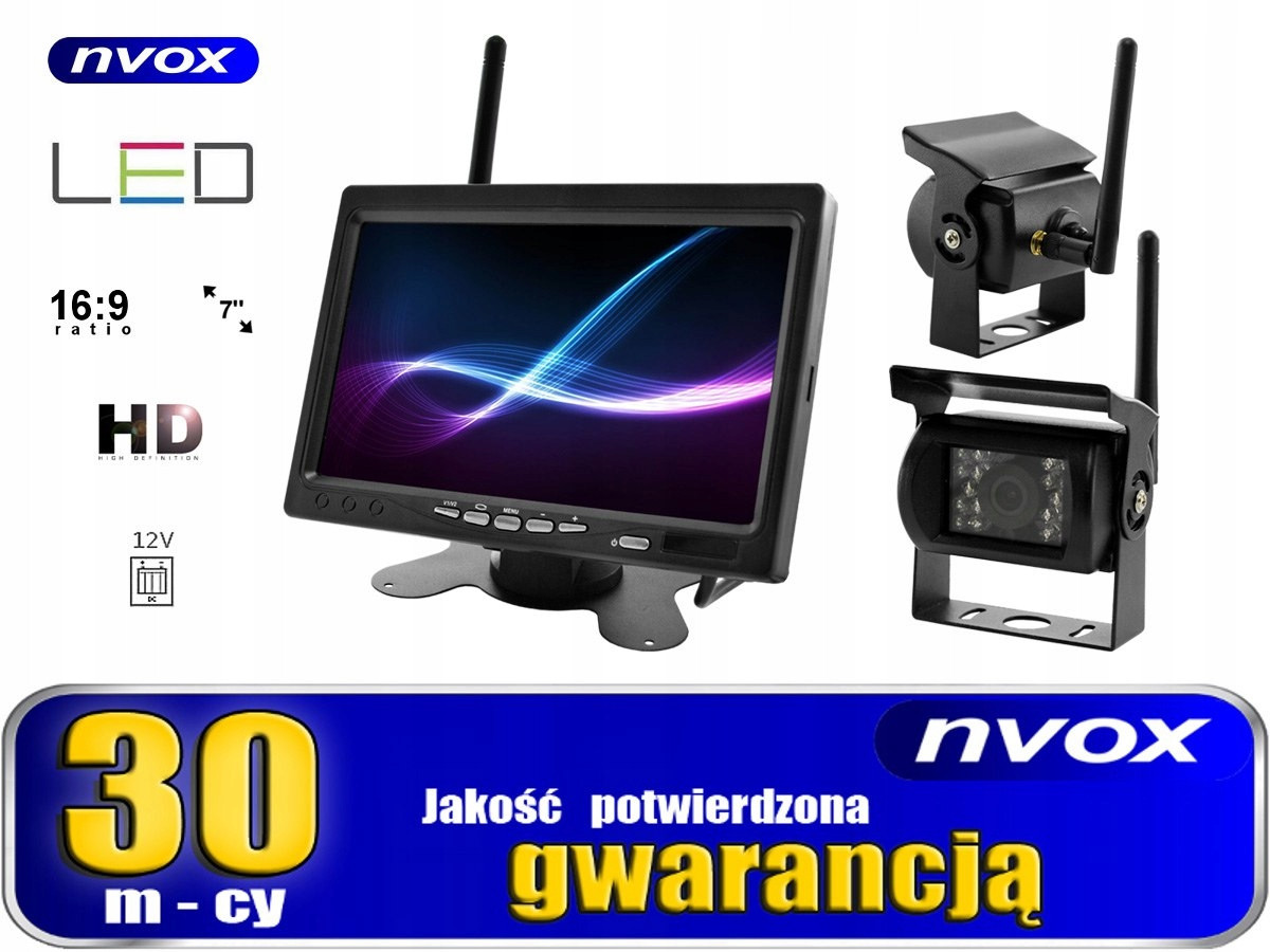 Set lcd monitoru do auta 7cali 12v 24v a 2 bezdrátových kamer