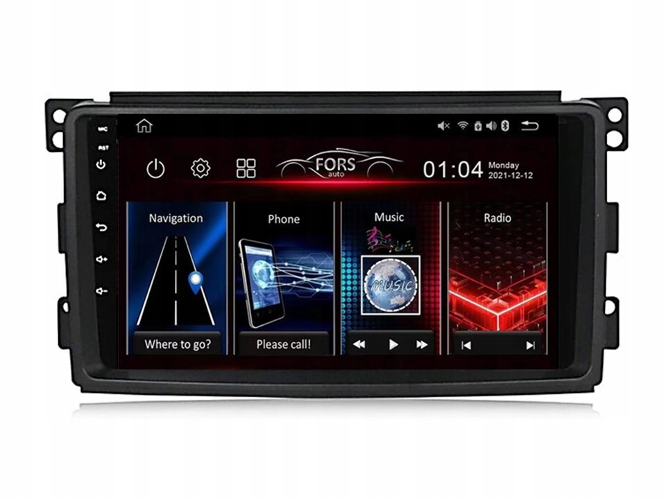 Android rádio FS4-Max Smart Fortwo 2005-10 4/32 Carplay AndroidAuto 2K Dsp