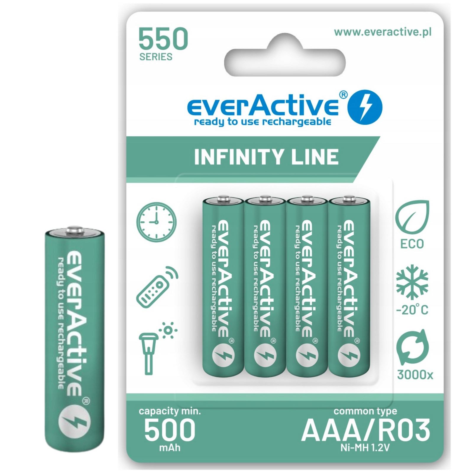 Everactive Nabíjecí baterie Infinity Line Ni-mh Aaa LR03 Blister 4 Ks