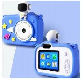 Digitální Fotoaparát Pro Děti Astronaut Modrá Selfie Hry Hudba 32GB Vodítko