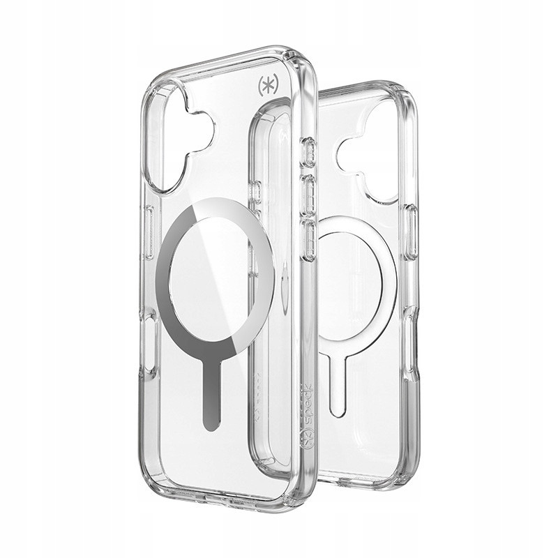 Speck Presidio Perfect-Clear MagSafe – Pouzdro iPhone 16 (čiré Chrome Finis