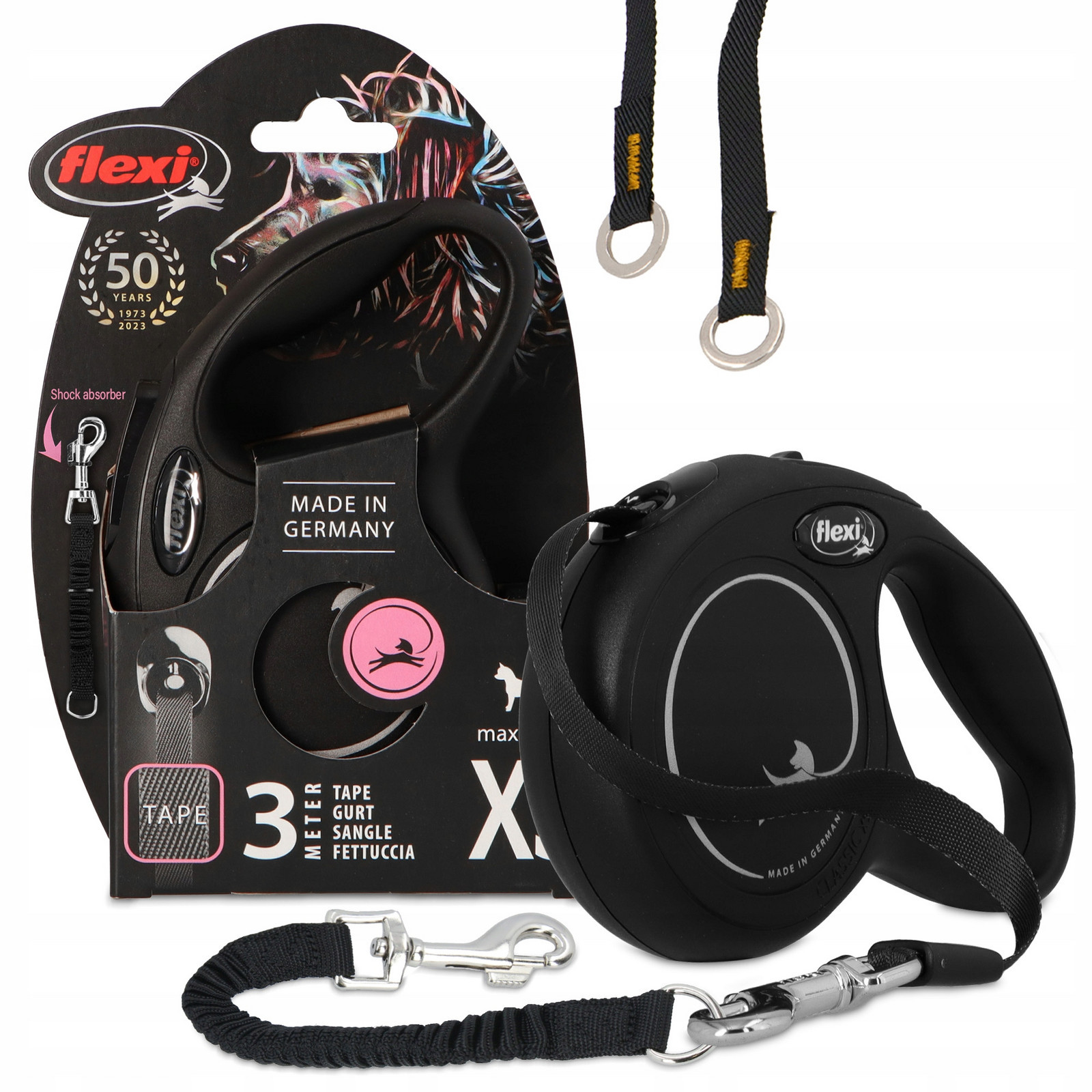 Vodítko Automatické Psa 3m Svinovací páska Tlumič pro vodítko Trénink 16cm