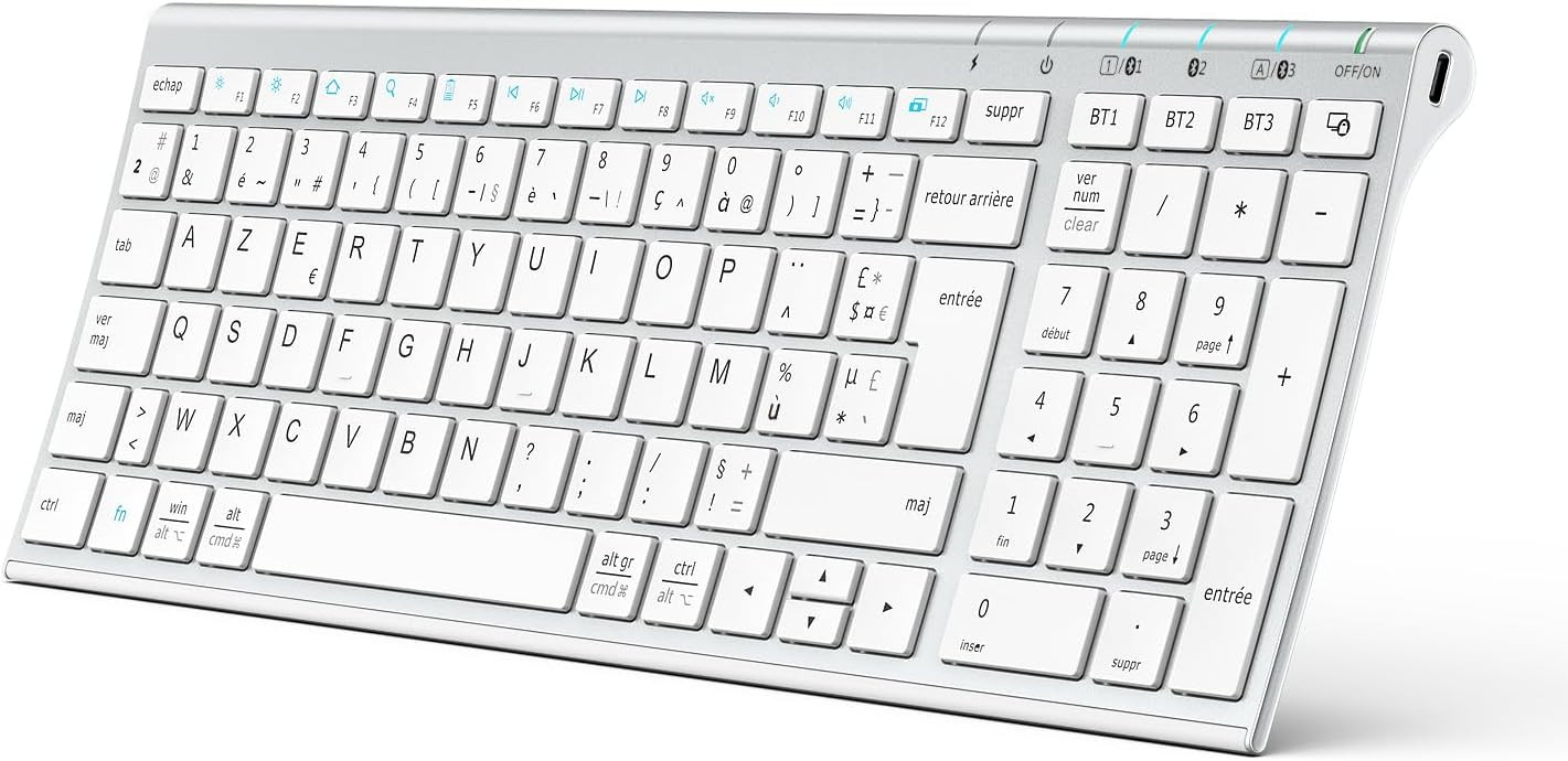 Bezdrátová klávesnice iClever 210917002 pro až 3 zařízení Azerty