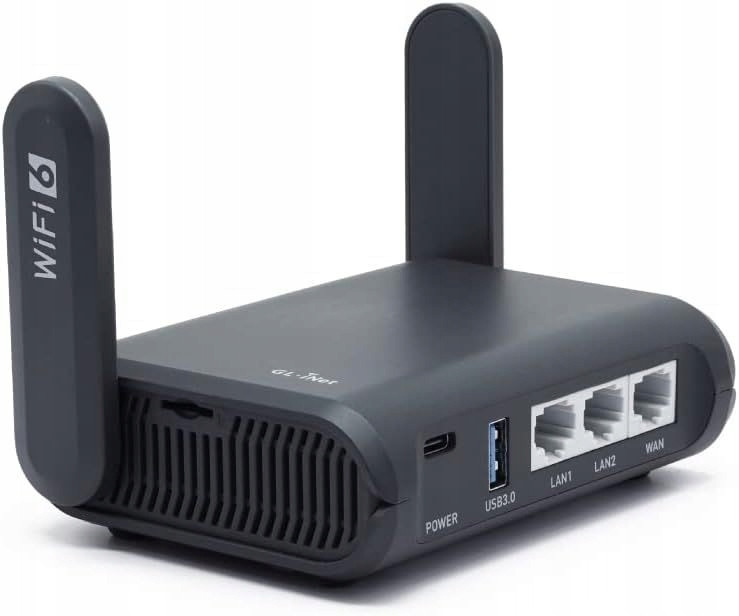 Router GL.iNet GL-AXT1800 1800 Mbit/s Wi-Fi 6 2,4/5 GHz RJ45 IPv6 Černý