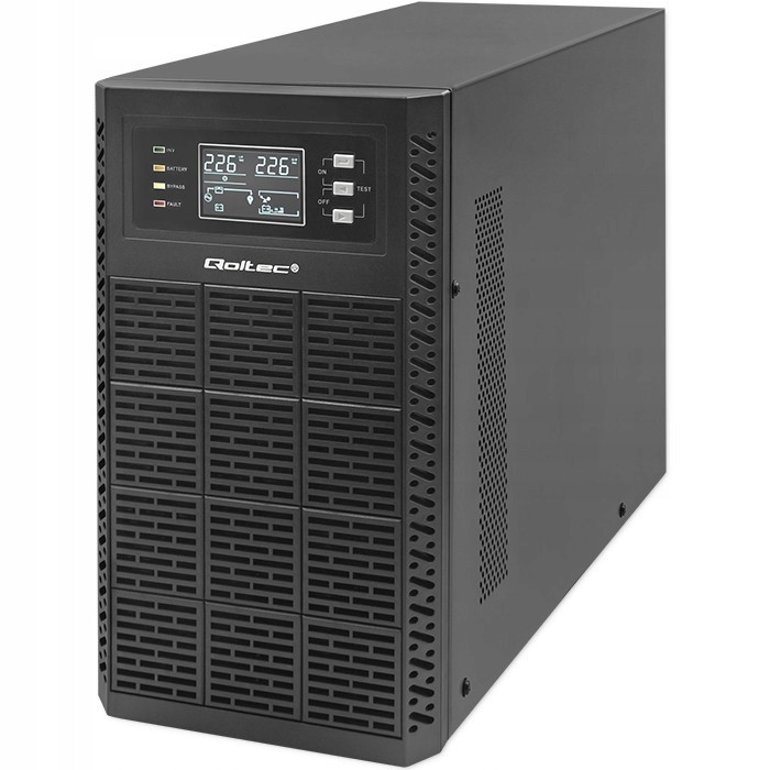 Qoltec Záložní zdroj Ups 3kVA 3000W Power Factor 1.0 LCD Epo Usb