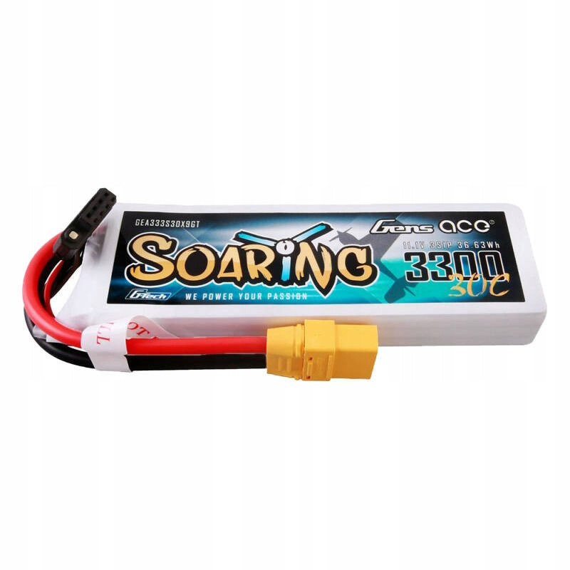 Gens Ace Výkonná Akumulátor Baterie Lipo 3300MAH 11.1V 30C 3S1P Koncovka XT90