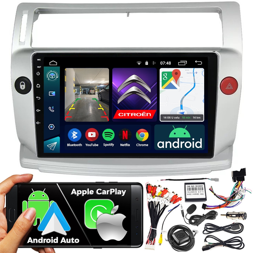 2DIN Ncs Autorádio RS-305 Citroen C4 2004-2010 Android Bt Navigace