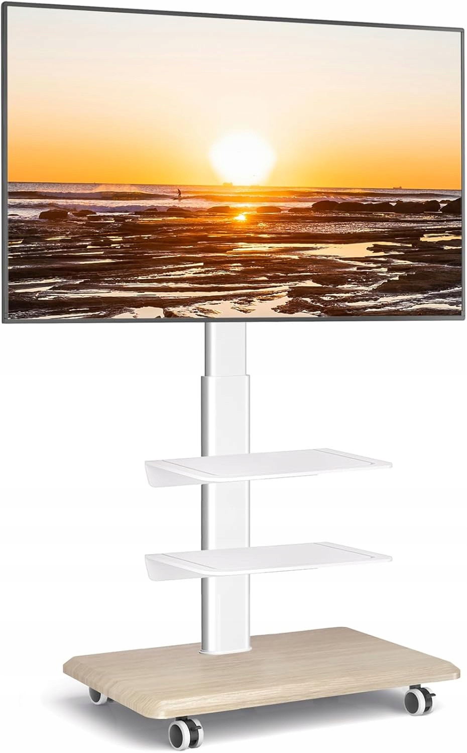 Stojan Tv Stojan Pojízdná Kolečka 3 Police 26-65 Až 35 Kg Dřevo