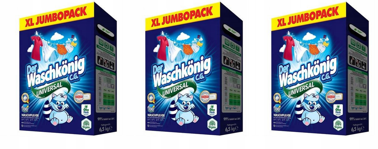 Der Waschkönig Prací prášek 100 praní 3x6500g