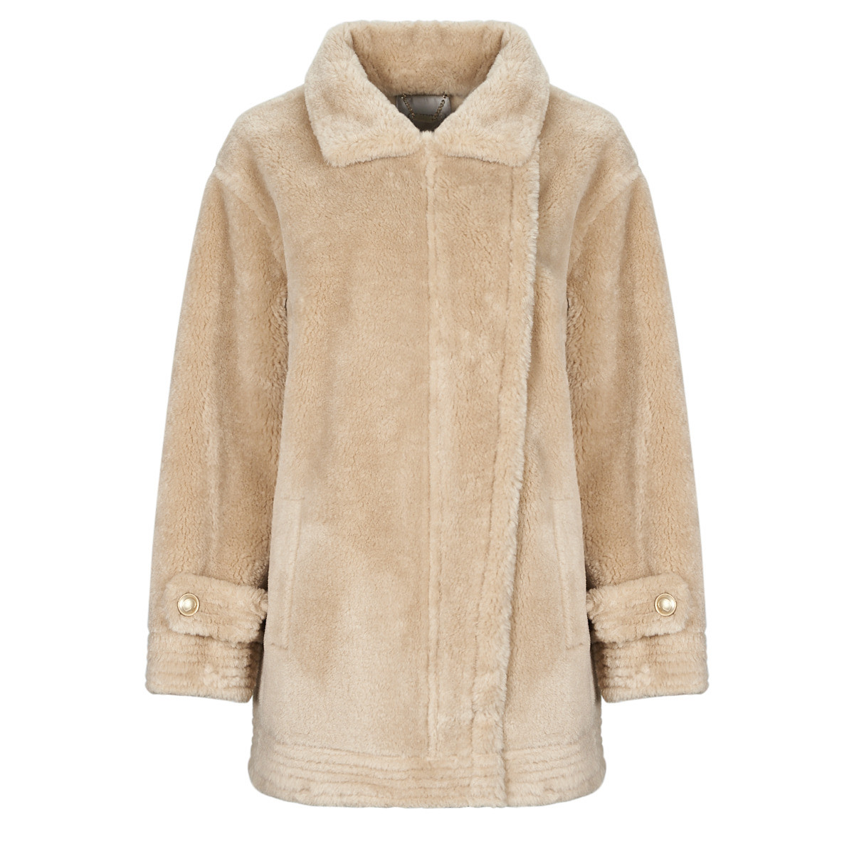 Guess  LS ELISABETTA SHEARLING COAT  Béžová