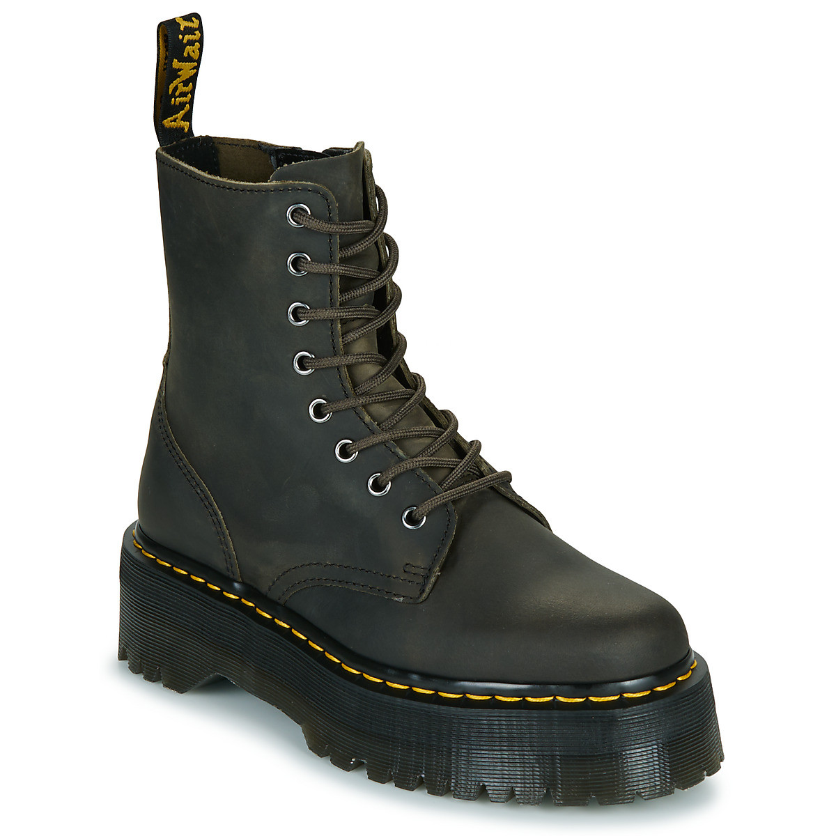 Dr. Martens  Jadon Charcoal Grey Burnished Waxy Pull Up  Hnědá