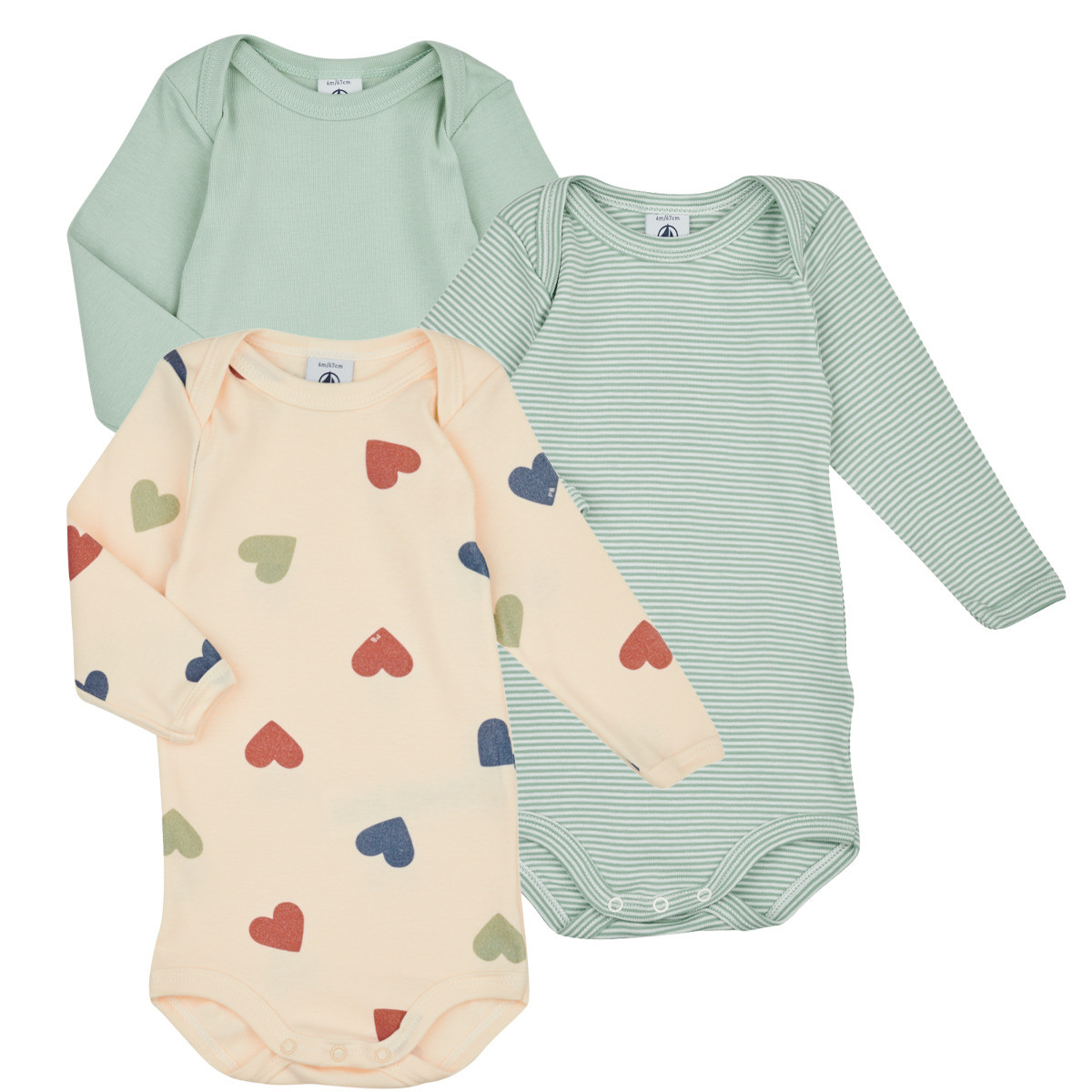 Petit Bateau  BODY US ML PACK X3  Zelená