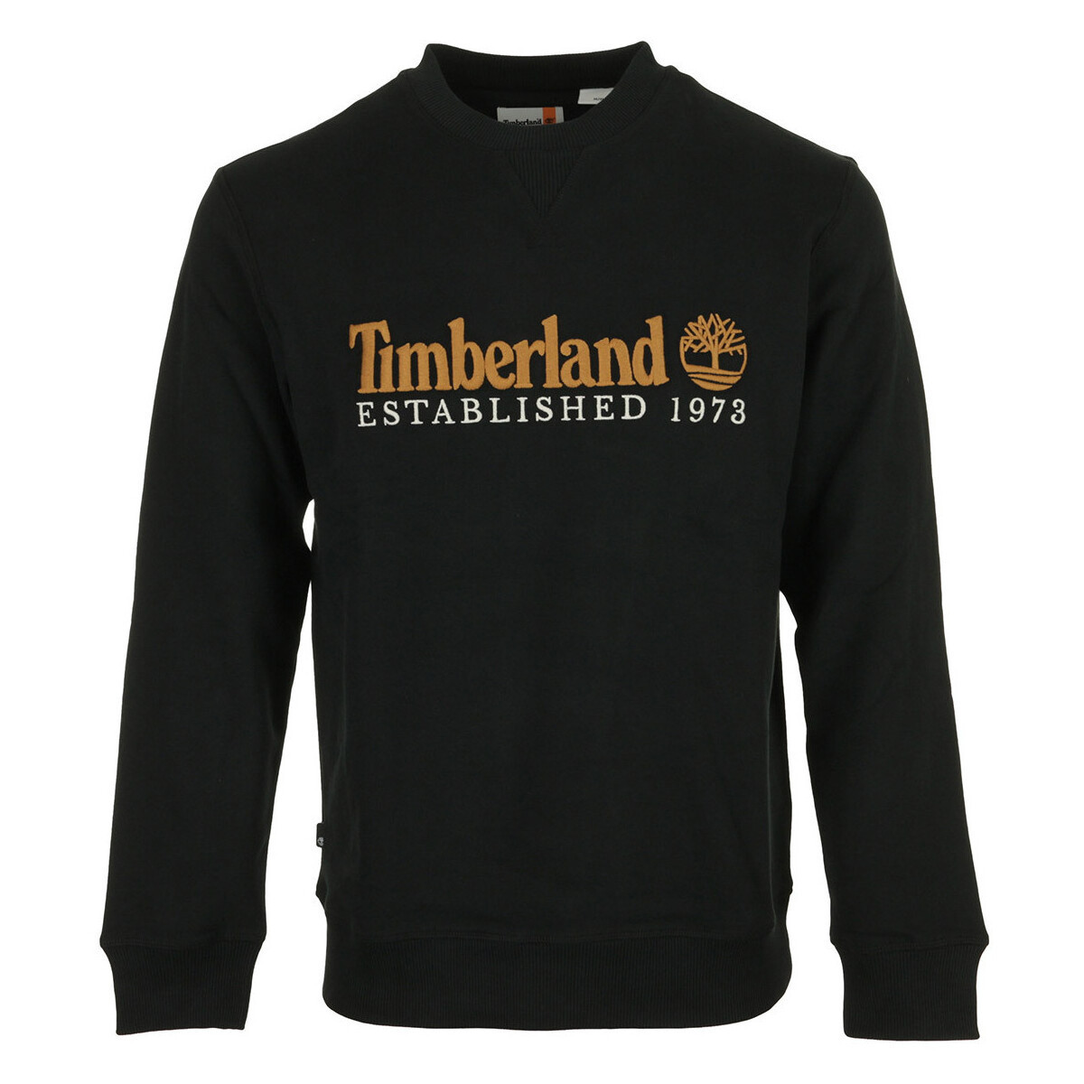 Timberland  Logo Brush Back Crew Neck  Černá