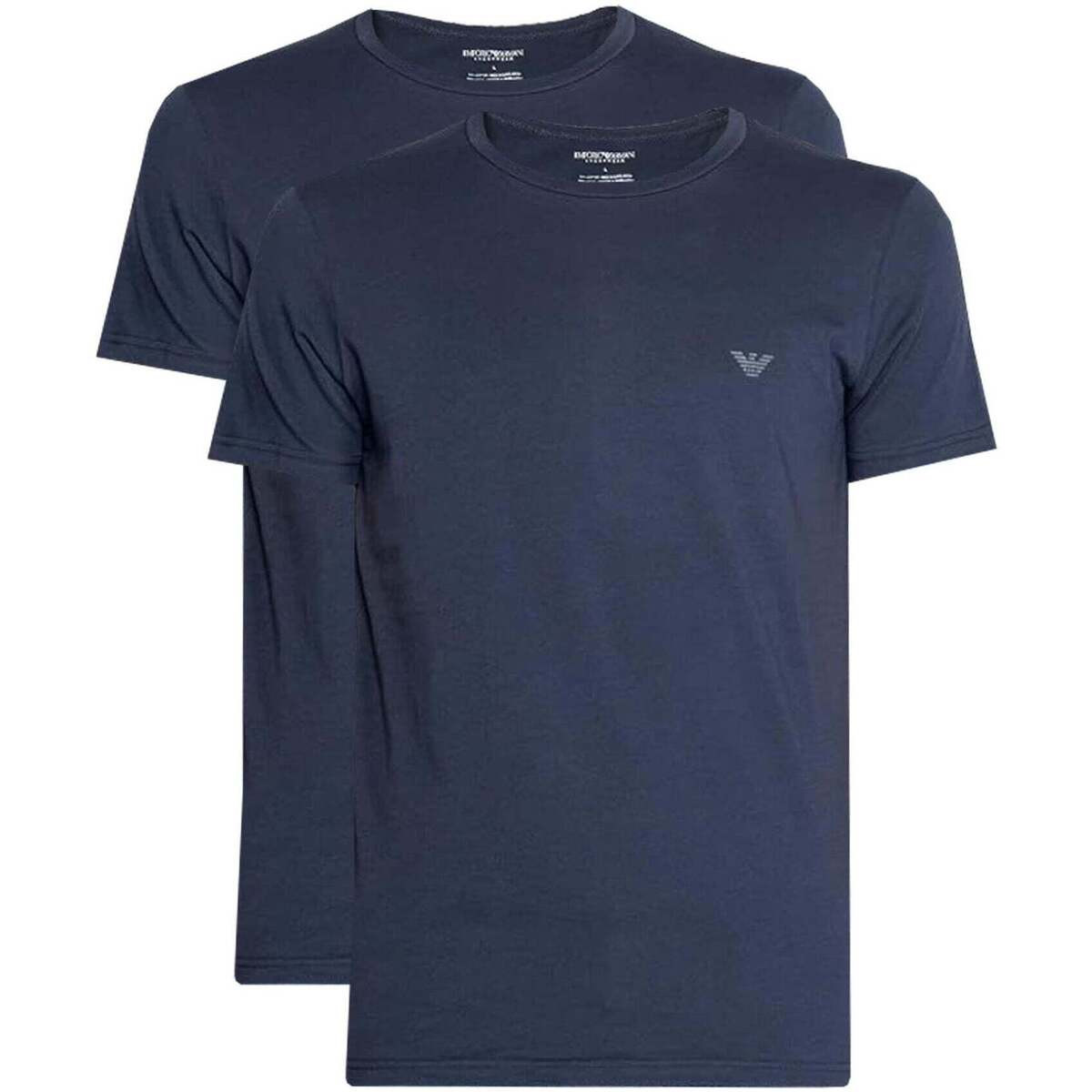 Emporio Armani  Lounge 2 Pack Crew T-Shirts Navy/Navy  Modrá