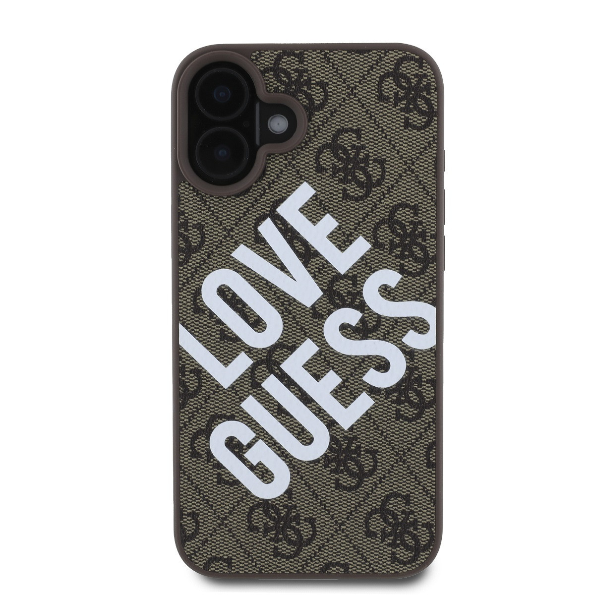 Zadní kryt Guess PU Leather 4G Big Love Logo MagSafe pro Apple iPhone 16, hnědá