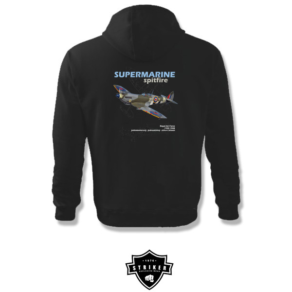 Mikina s kapucí Striker Supermarine Spitfire - černá, M