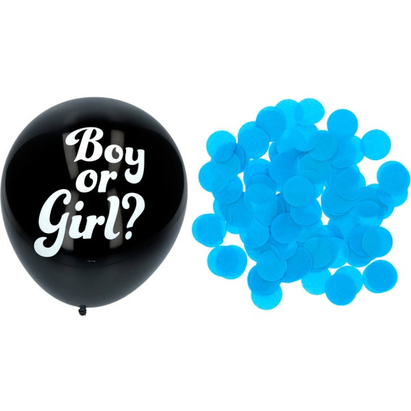 Balónky Gender Reveal Boy s modrými konfetami 41 cm – 3 kusy