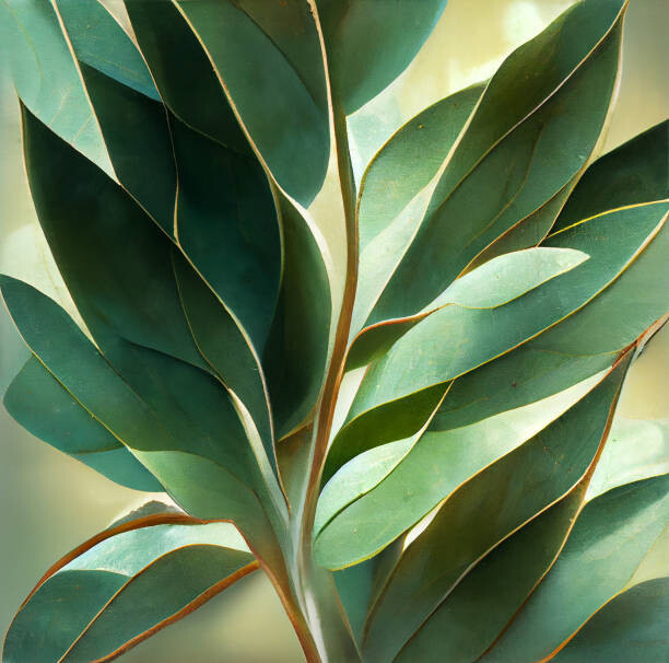 Nenov Fotografie Texture Of Green Eucalyptus Leaves, Nenov, 40 × 40 cm