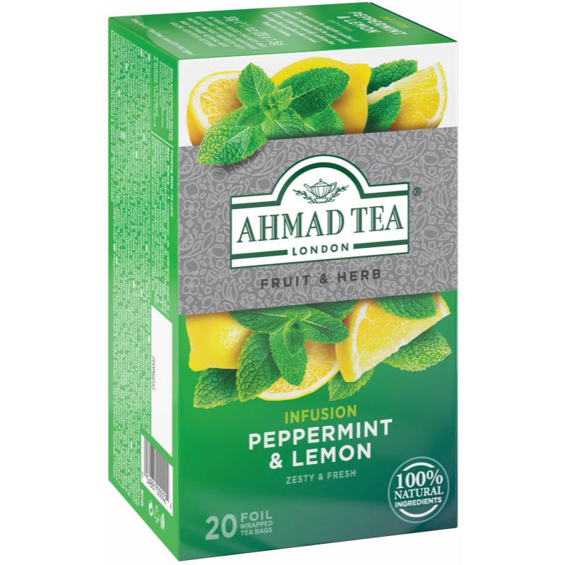 Ahmad Tea Peppermint & Lemon mátový čaj s citronem a citronovou trávou 20x1.5 g