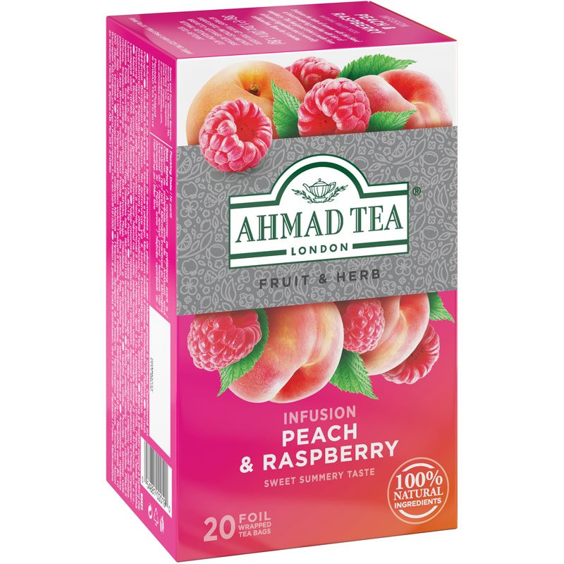 Ahmad Tea Peach & Raspberry ovocný čaj příchuť Peach & Raspberry 20x1.8 g