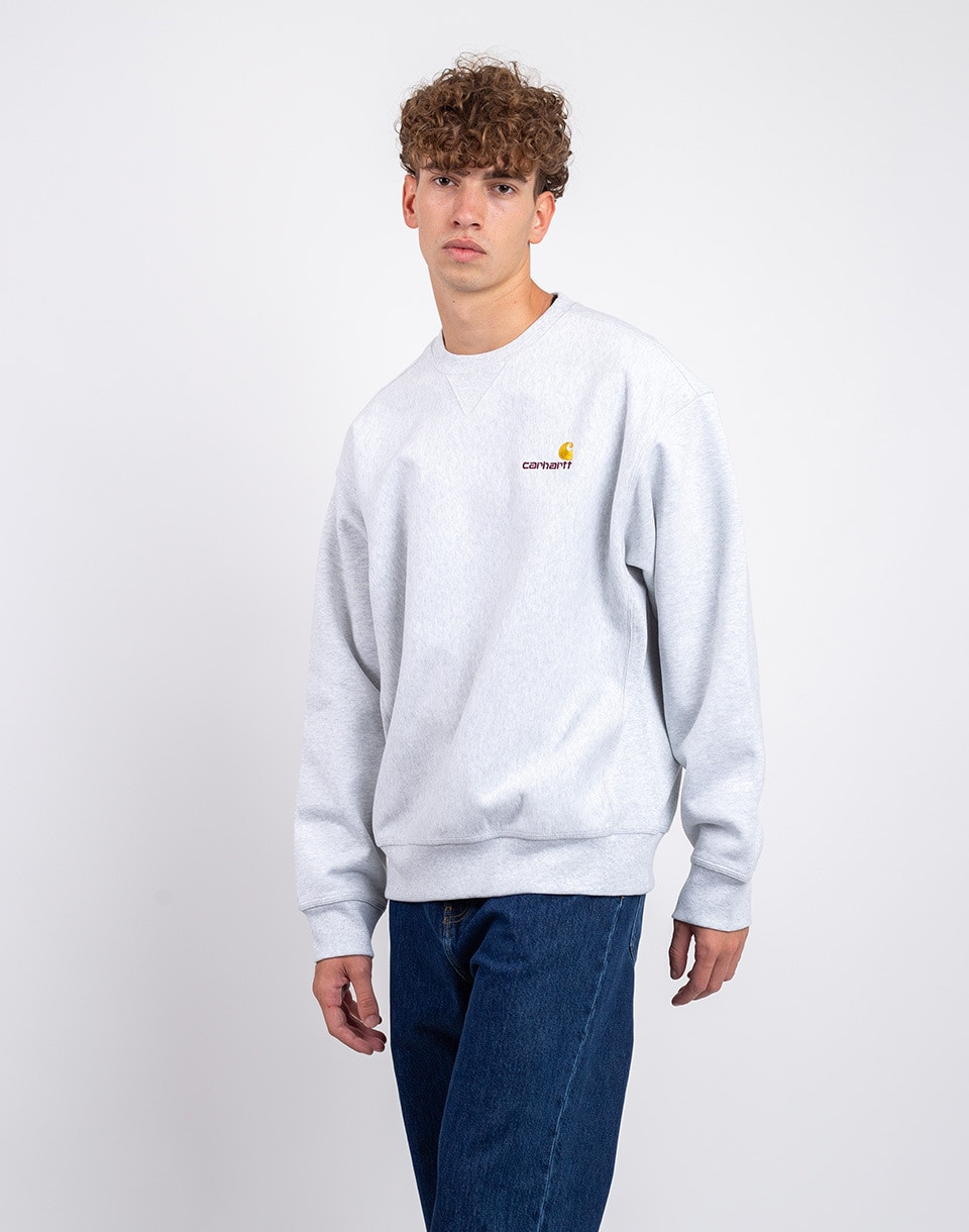 Carhartt WIP American Script Sweat Ash Heather M