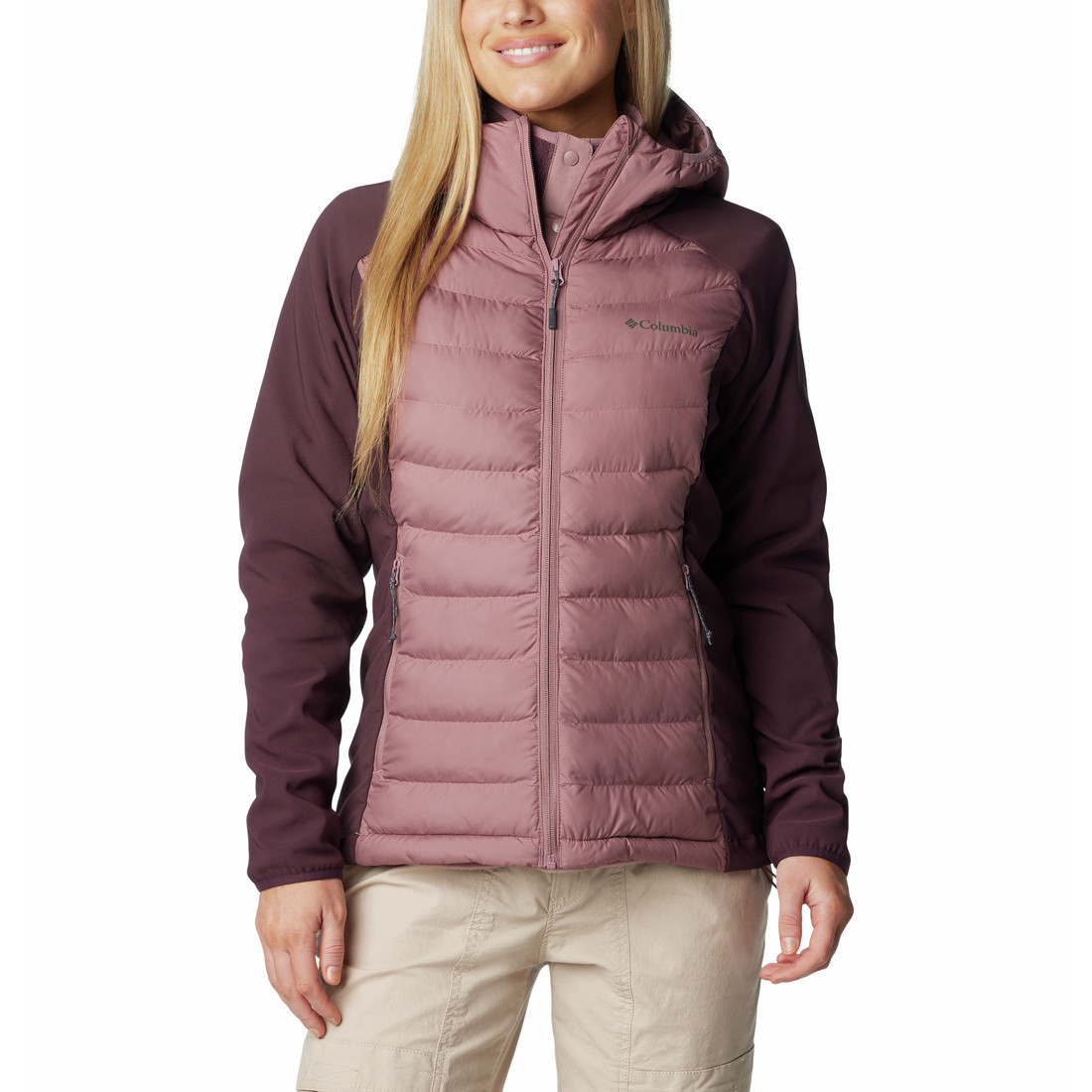 Dámská zimní bunda Columbia Powder Lite™ II Hybrid Hooded Jacket Velikost: S / Barva: fialová