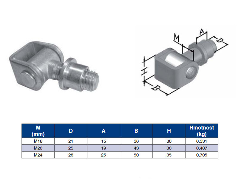PAVP24 - regulovatelný závěsný pant k navaření