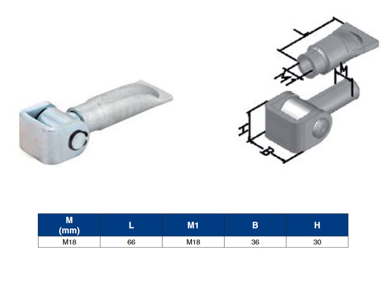 PAZ18 - stavitelný závěsný čep se šroubem a kotvou do zdiva