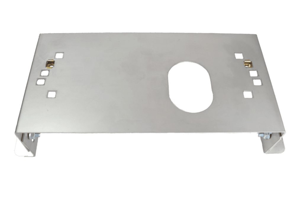 Univerzální podstavec pro pohon samonosného systému, určený na betónový základ, výškově nastavitelný 65-85mm, nerezový