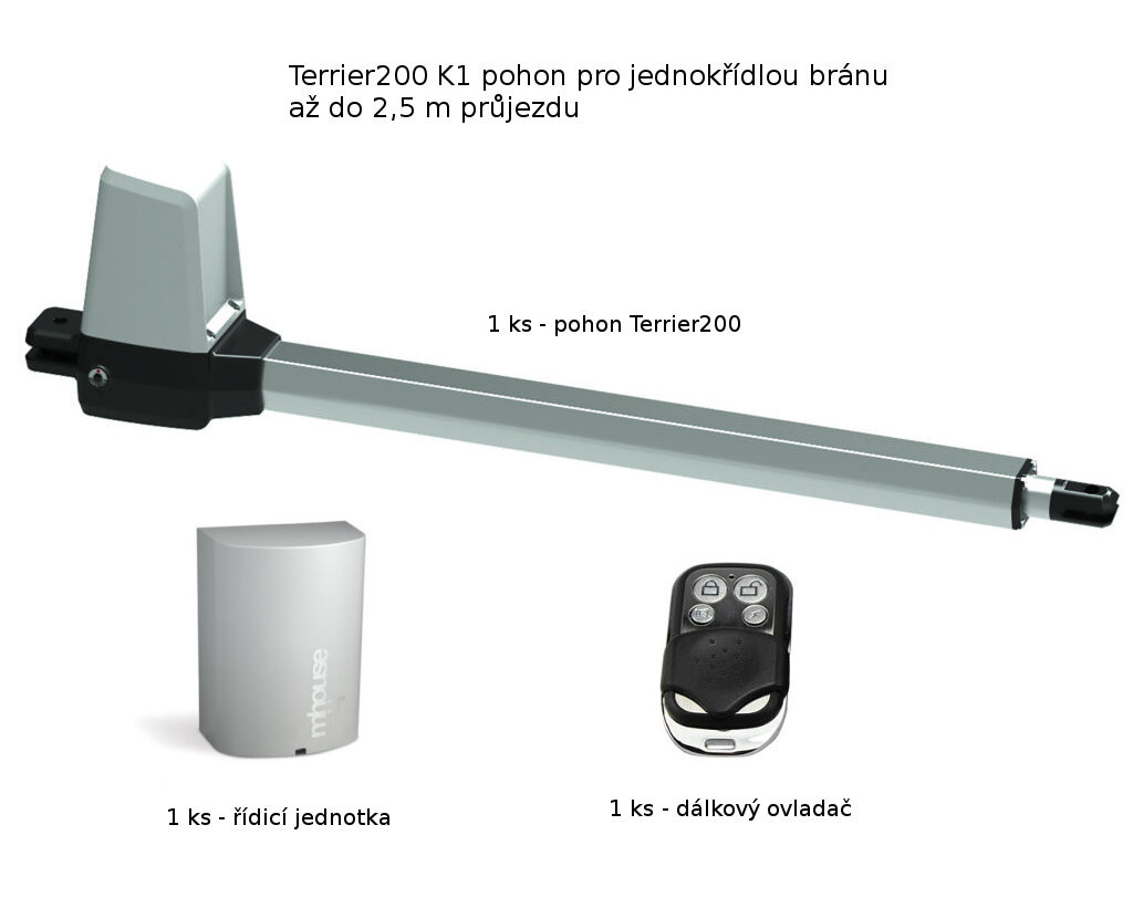Terrier200K1 - pohon jednokřídlé brány do 2,5 m