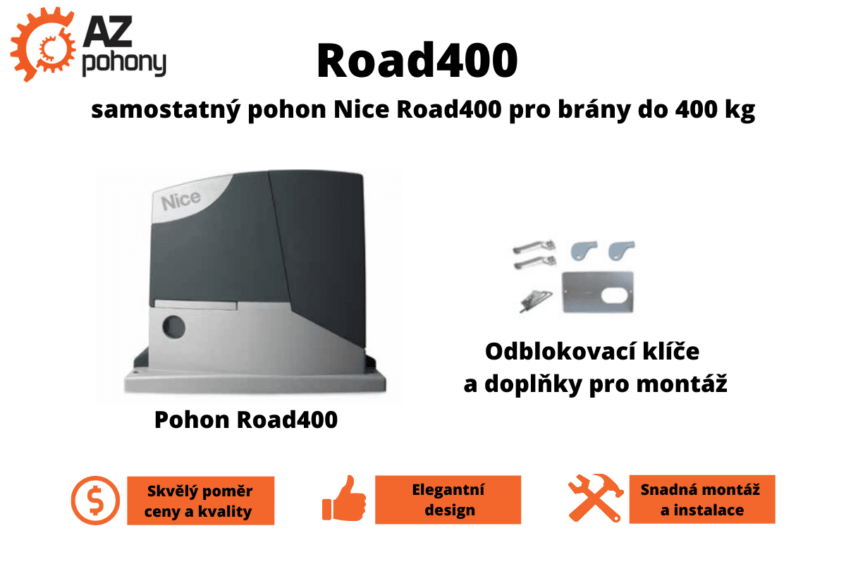 Road400 - samostatný pohon Nice Road400 pro brány do 400 kg