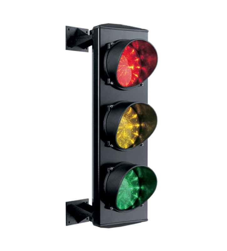 ASF25L3GRV - LED tříkomorový semafor kovový 24 V