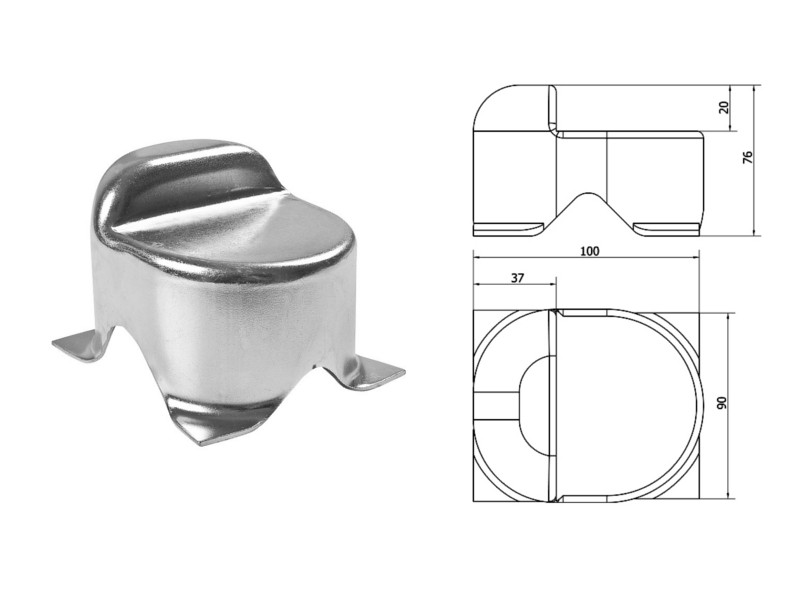 Koncový doraz  a quot;želva a quot; k zabetonování pro křídla brány
