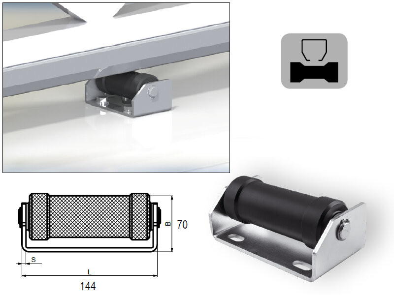 DRIVESHAFT 80 - Podpěrná konzola s kladkou 80 mm