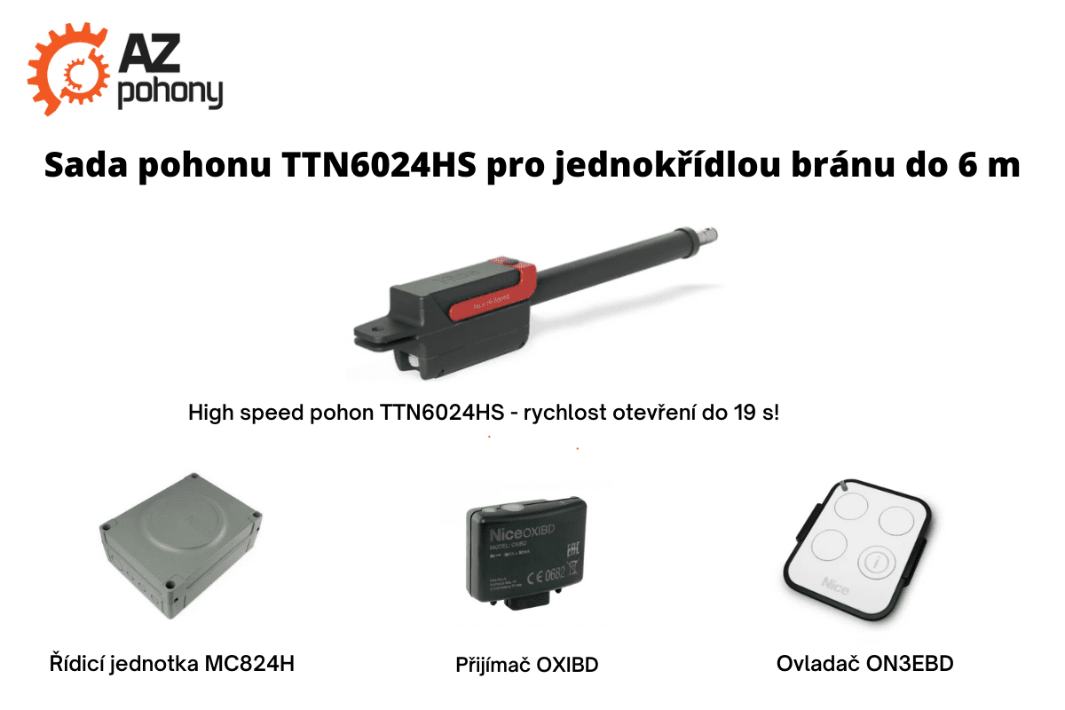 TTN6024HS 1K kit - sada pohonu TTN6024HS pro jednokřídlou mohutnou bránu do 6 m